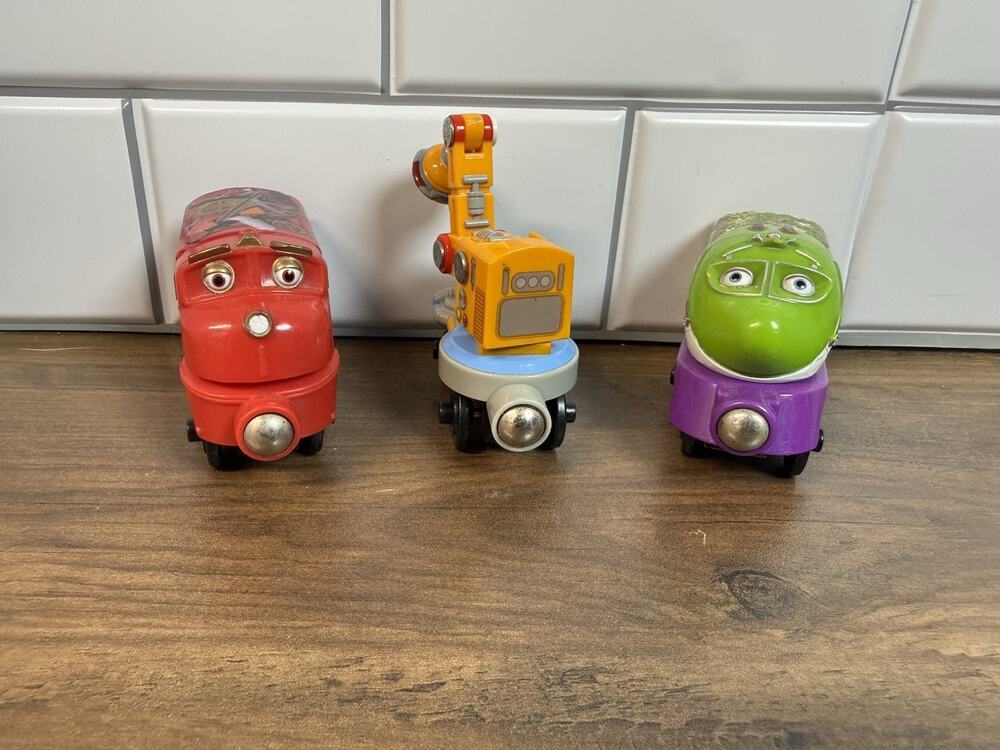 Chuggington Wooden Railway Train Lot Of 3 Wilson, Koko, Crane Car